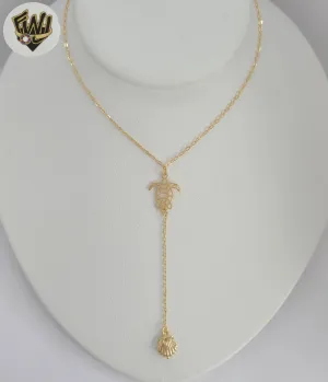 (1-6228-1) Gold Laminate - Ocean Marine Necklace - BGF