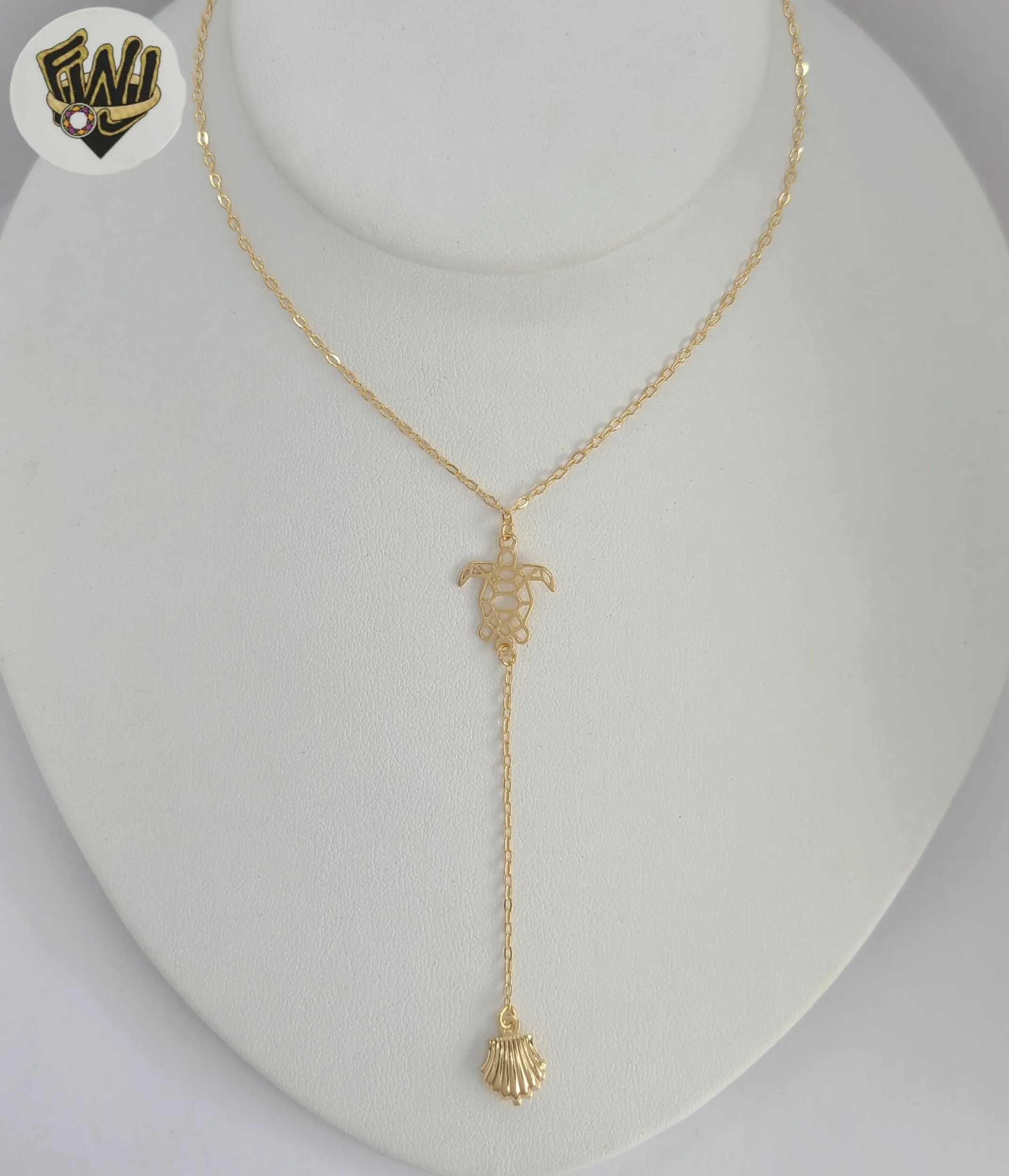 (1-6228-1) Gold Laminate - Ocean Marine Necklace - BGF