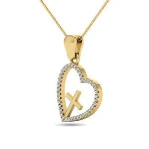 10K Yellow Gold 1/10 Ct. Tw. Diamond Fashion Pendant