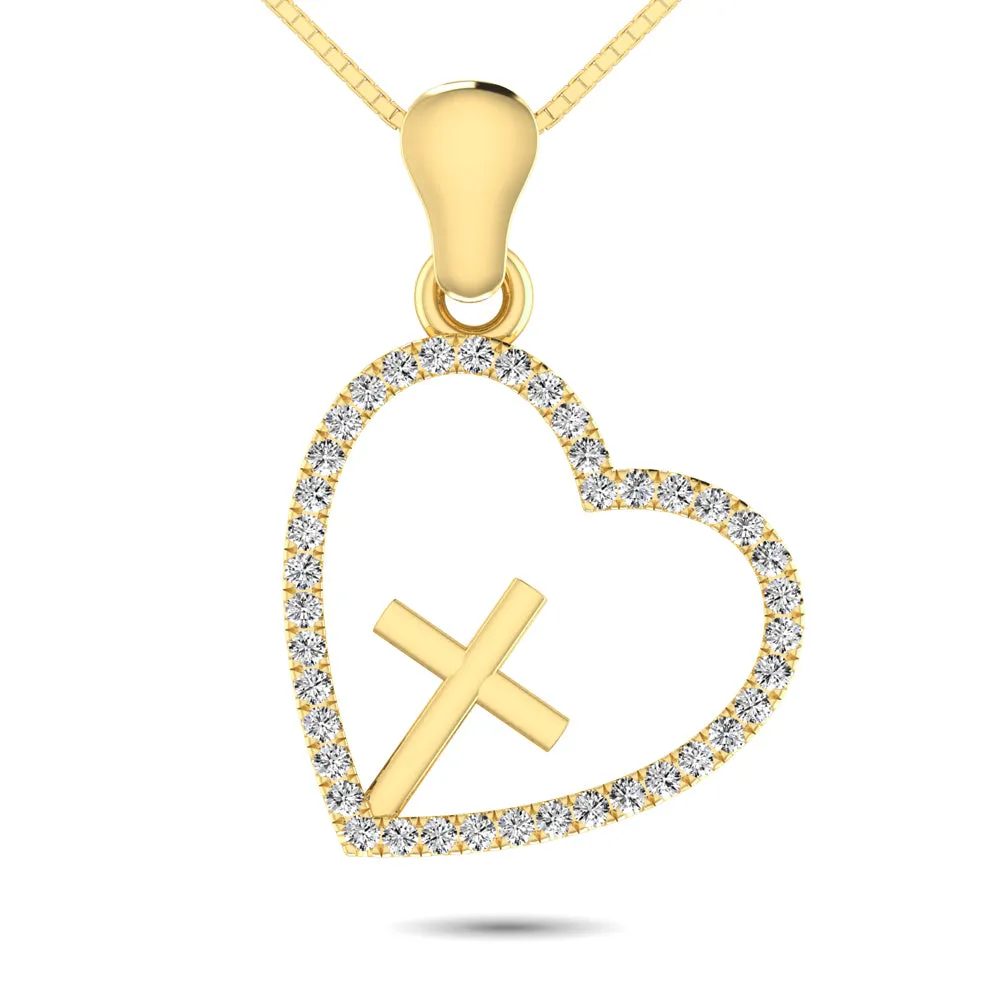 10K Yellow Gold 1/10 Ct. Tw. Diamond Fashion Pendant