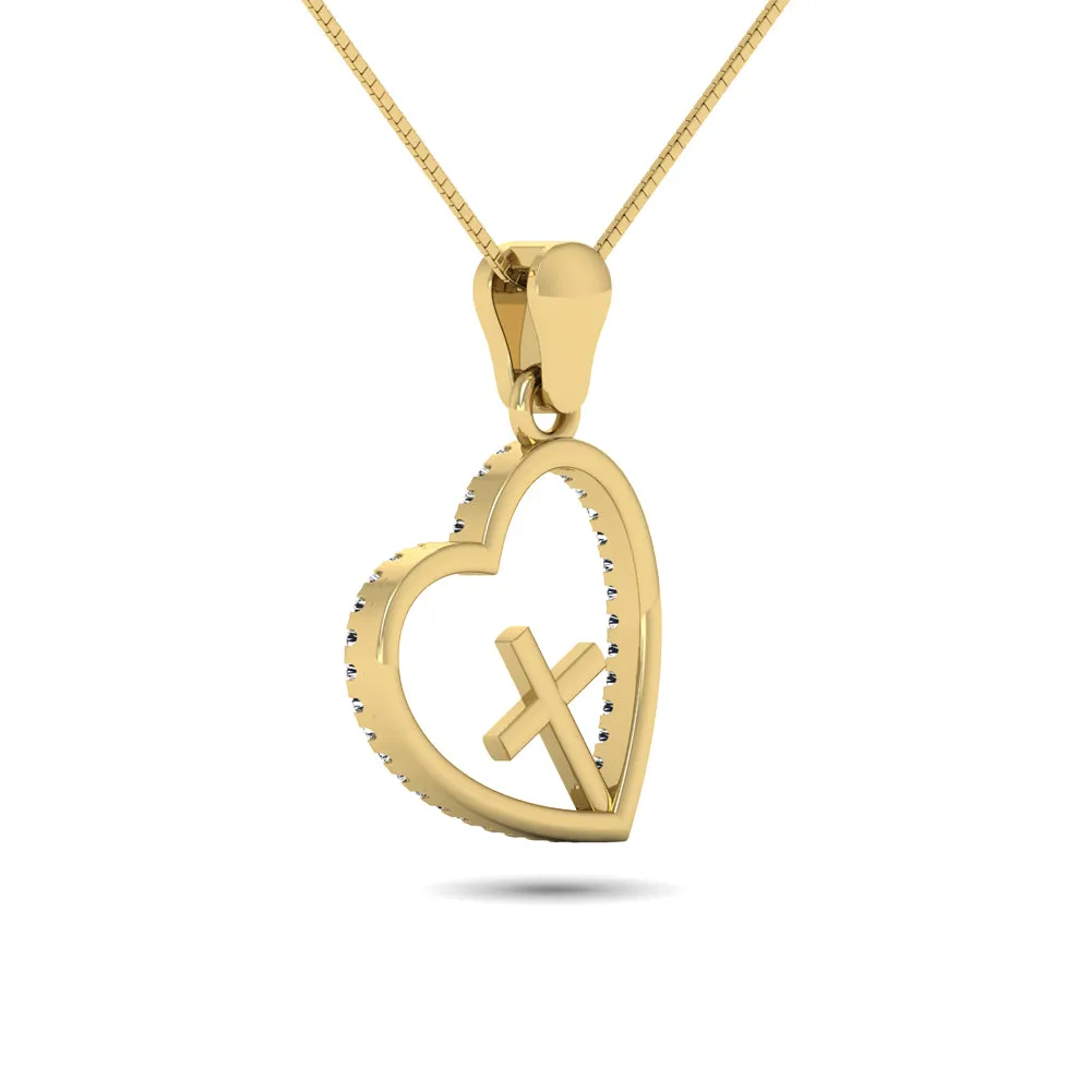10K Yellow Gold 1/10 Ct. Tw. Diamond Fashion Pendant
