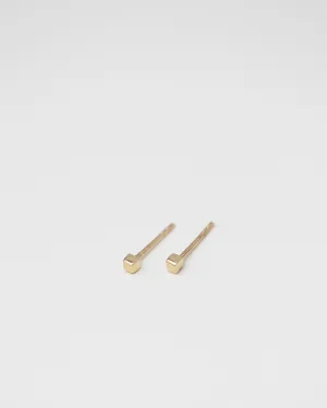 14K Mini Cube Stud Earrings