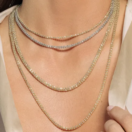 2.7mm Two Tone Fancy Iced Chain