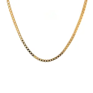 2mm Gold /Rhodium Filled Box Chain Necklace