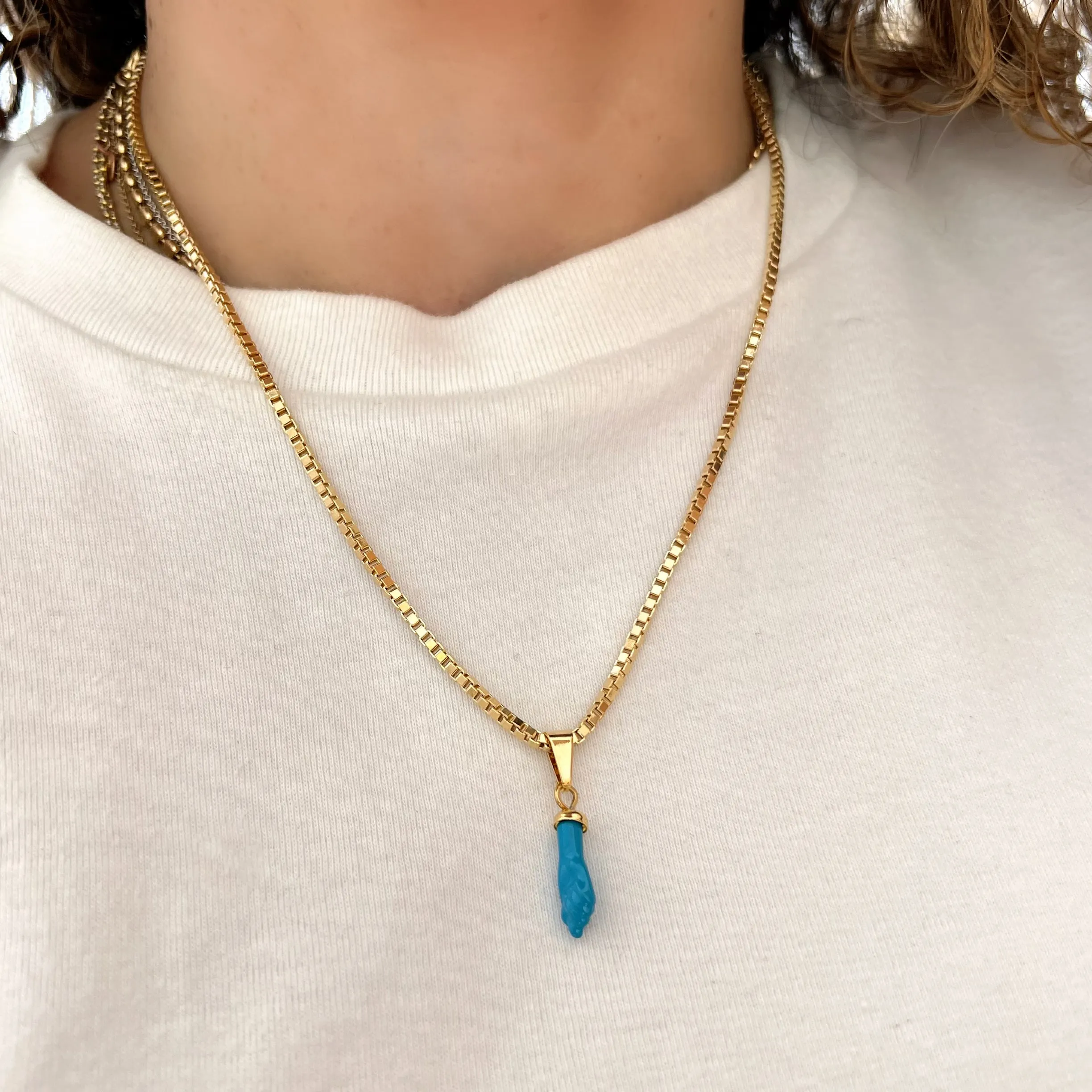 2mm Gold /Rhodium Filled Box Chain Necklace