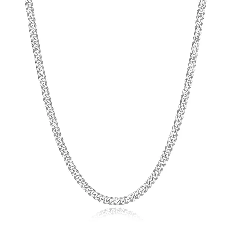 5mm Mens Chain Necklaces Silver Cuban Link Chain for Mens Thick Stainless Steel Chain Necklaces for Men Gifts for Him