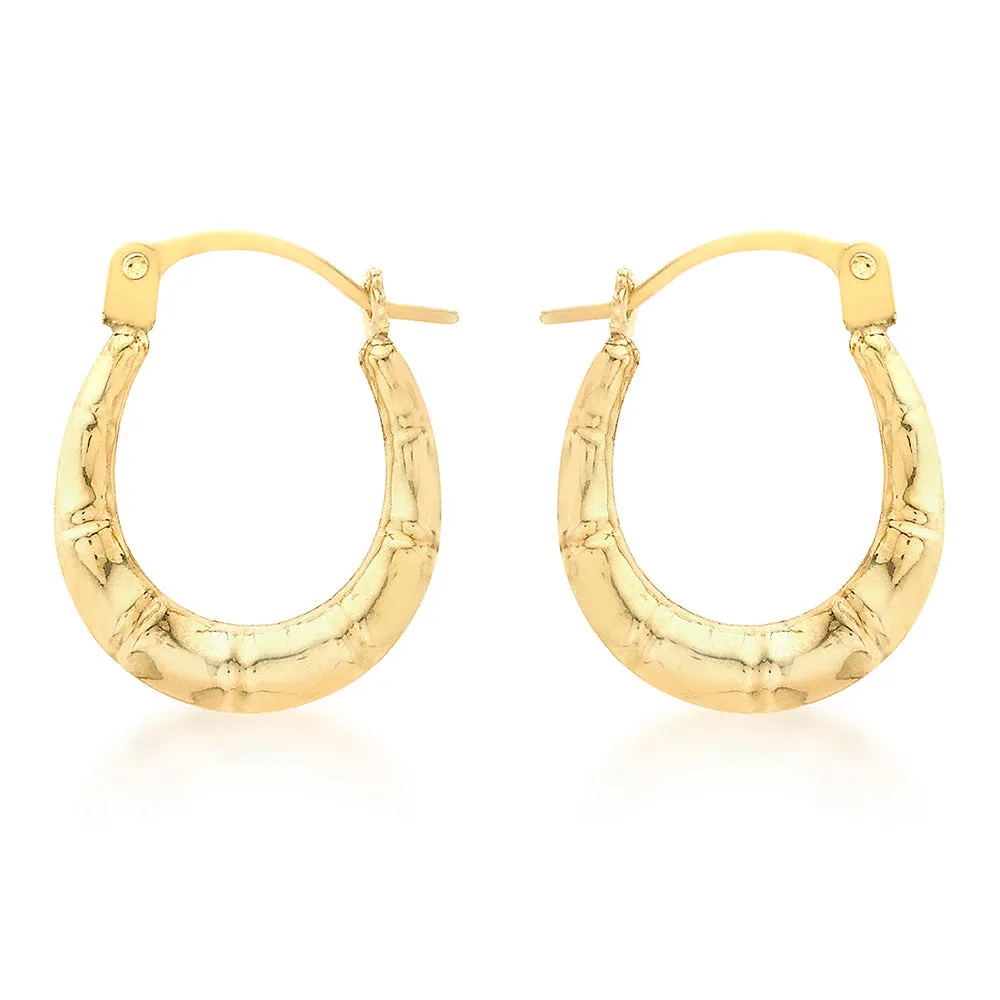 9ct Yellow Gold Mini Groove Creole Earring