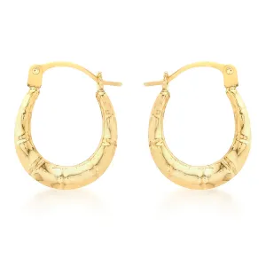 9ct Yellow Gold Mini Groove Creole Earring