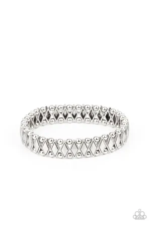 Abstract Advisory Silver Paparazzi Bracelet