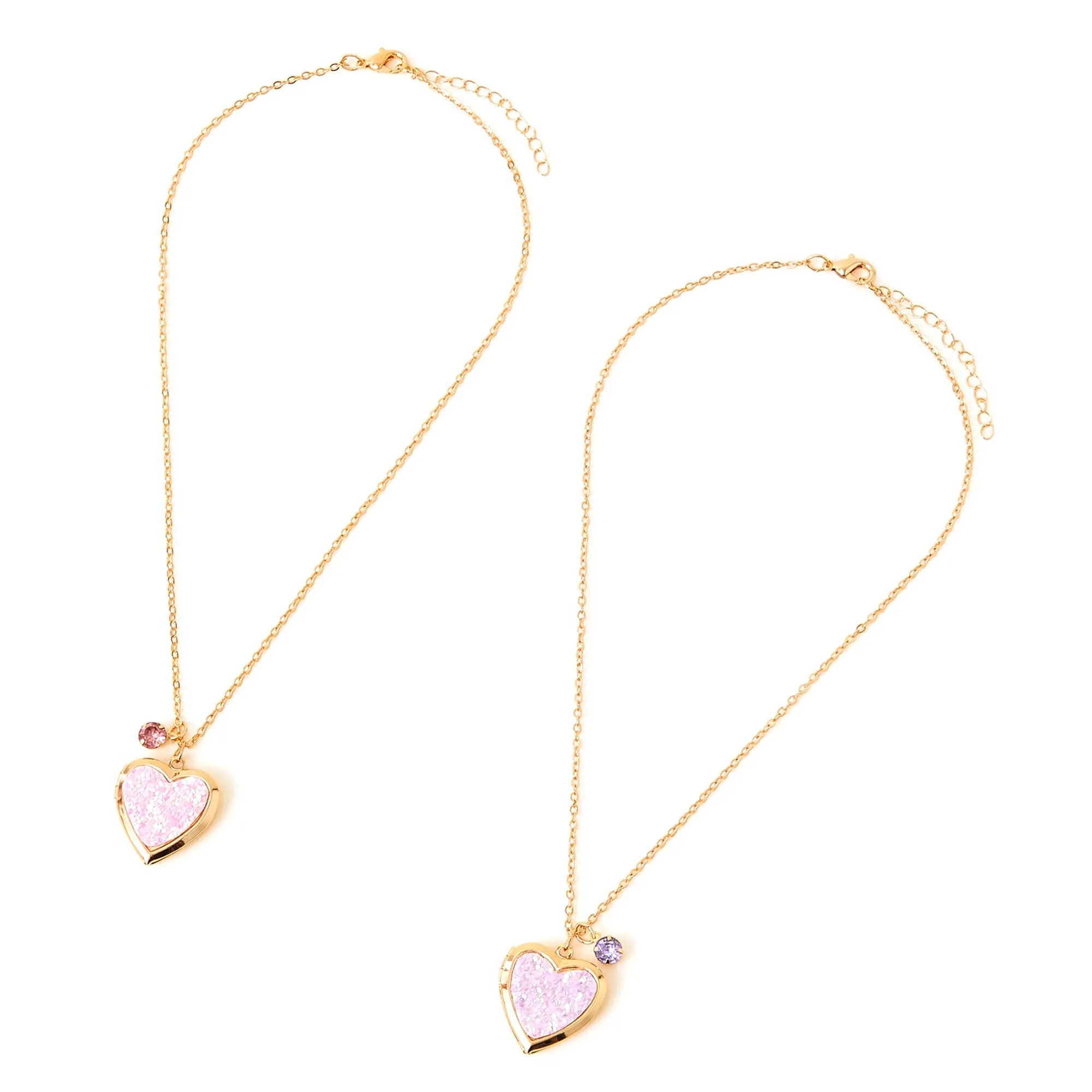 Accessorize London Girl's Gold Friendship Locket Necklace  Pack Of Two