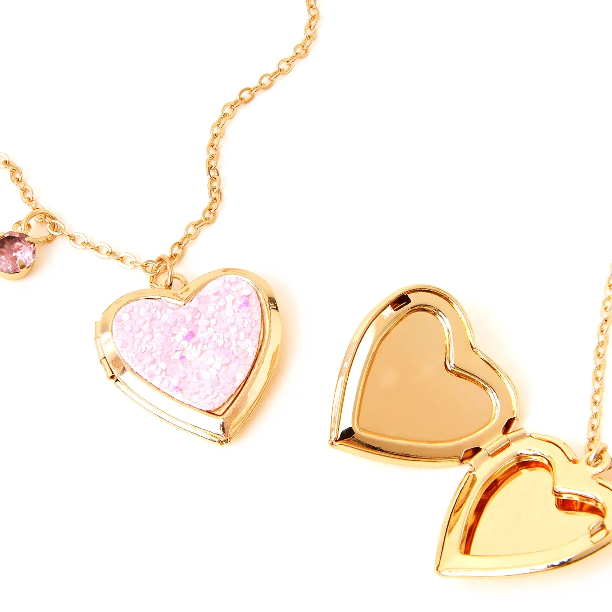 Accessorize London Girl's Gold Friendship Locket Necklace  Pack Of Two