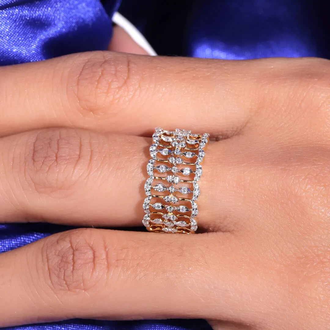 Adae Silver Ring for Women | 22kt Gold Vermeil Plating