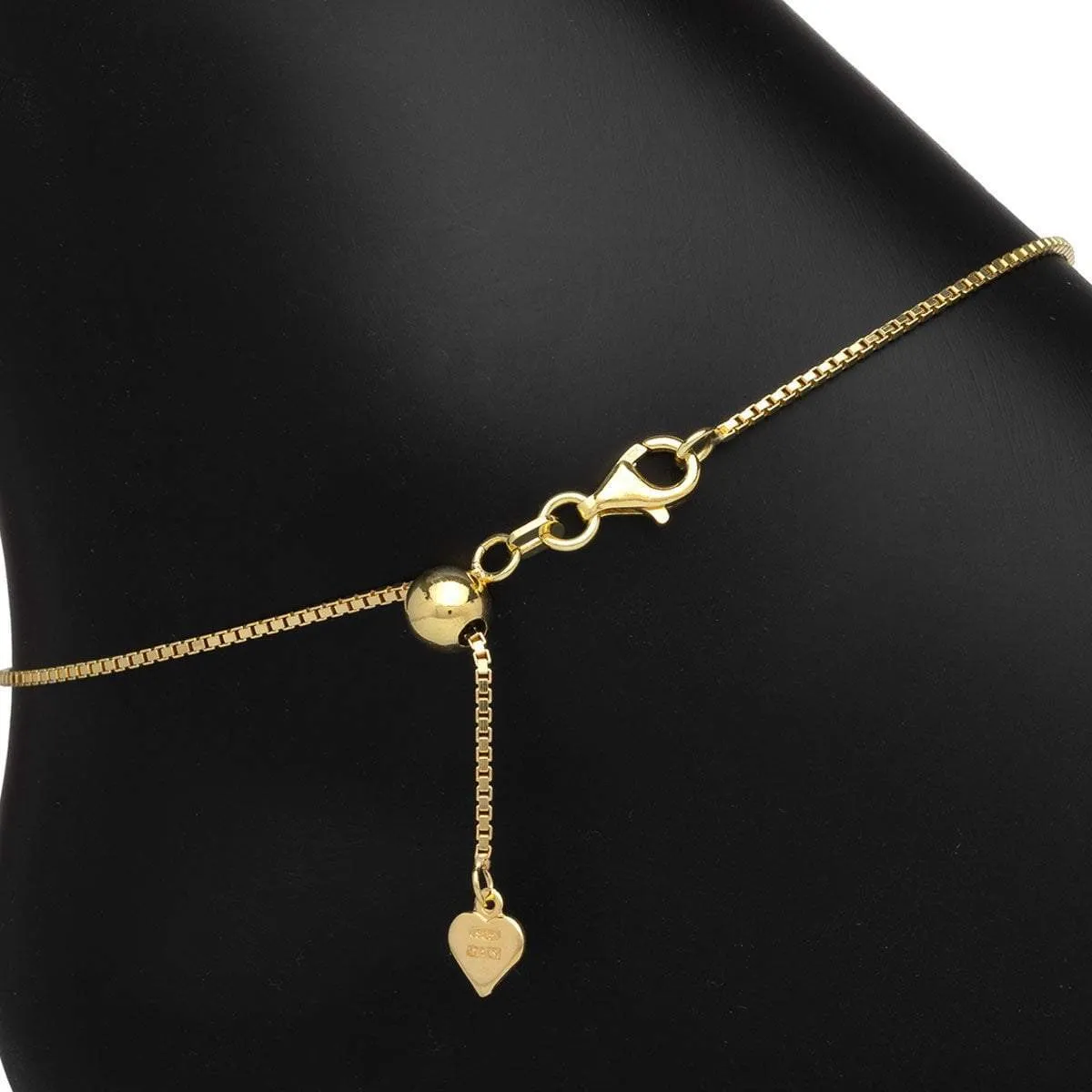 Adjustable Venezia Box Anklet (Gold)