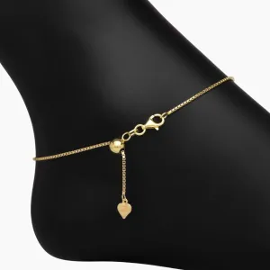 Adjustable Venezia Box Anklet (Gold)