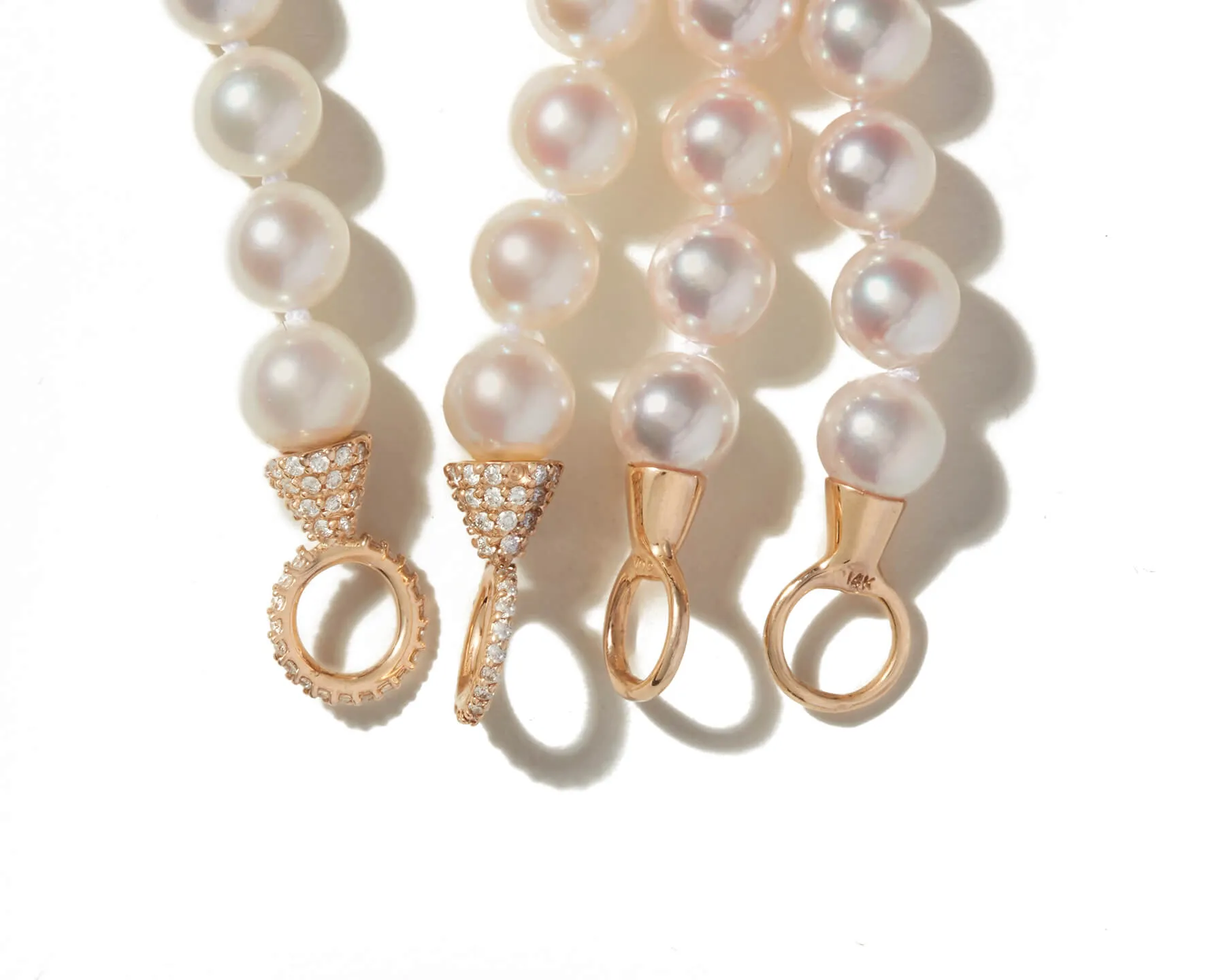 Akoya Pearl Strand with Allstone Diamond Loops