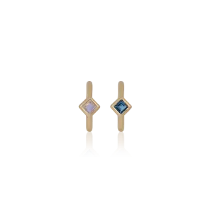 Azra • Dainty Genuine Gemstone Hoop Earrings