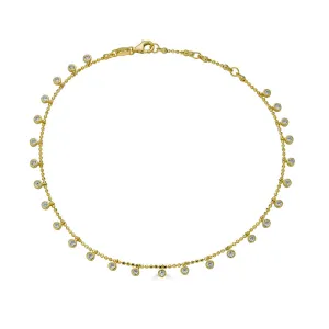 BALL CHAIN DANGLING CZ'S ANKLET