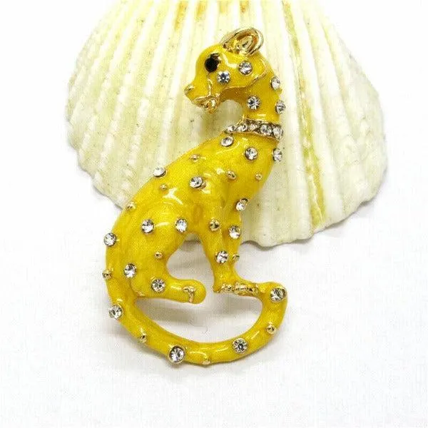 Betsey Johnson Leopard Small Rhinestone Brooch Pin