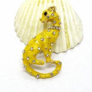 Betsey Johnson Leopard Small Rhinestone Brooch Pin