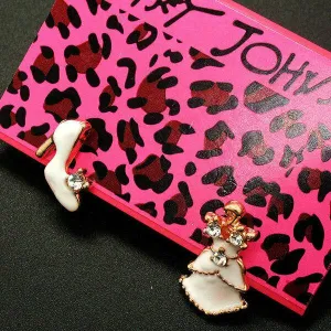 Betsey Johnson White Dress & High Heel Mismatched Earrings