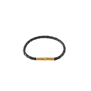 Black Flint Single Waxed Canvas Bracelet, Medium
