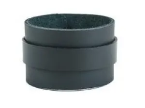 Black Leather Bracelet w/ Leather Strap Detail