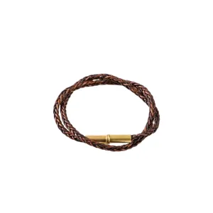Brown Flint Braided Bracelet, Medium