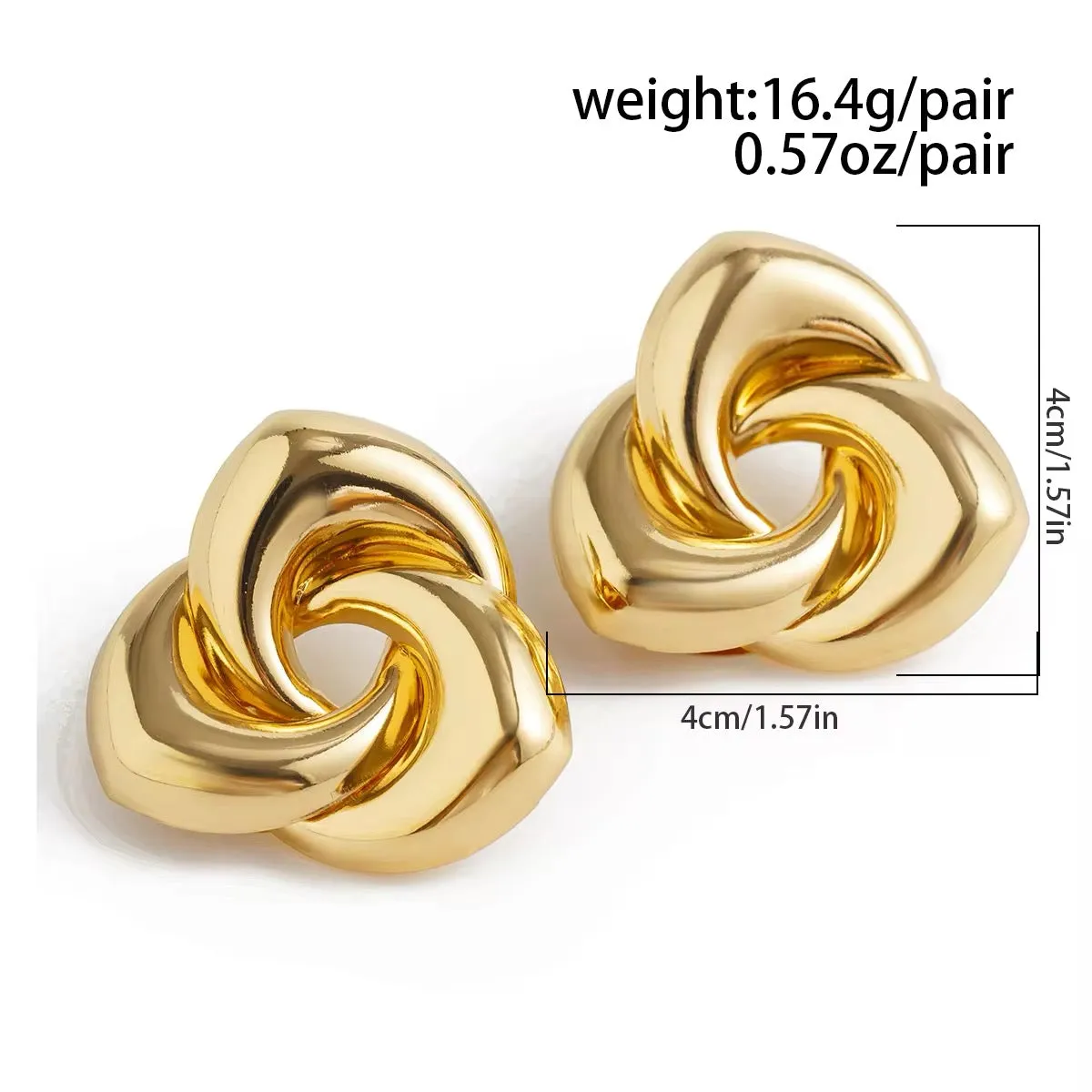 Charm Spiral Flower Stud Earrings