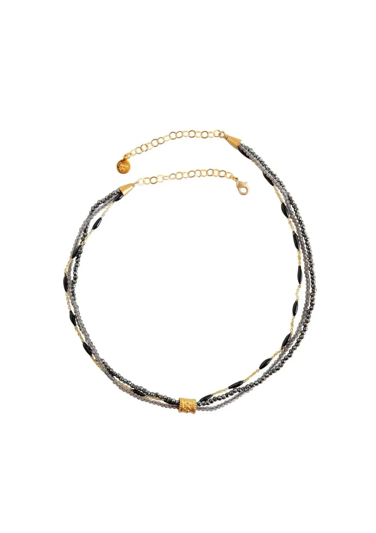 Chiffon Multi Strand Necklace - Pyrite