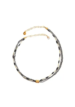 Chiffon Multi Strand Necklace - Pyrite