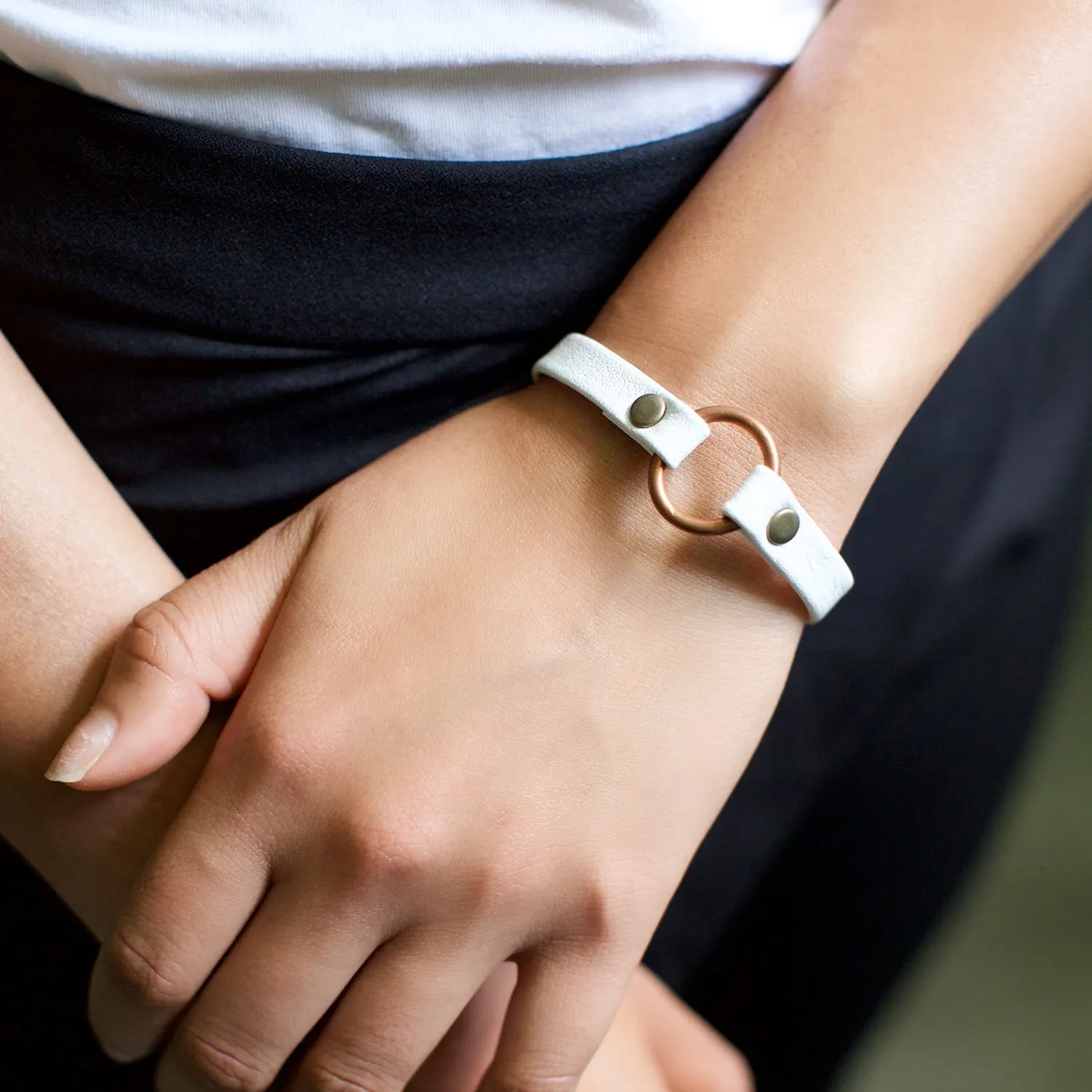 Copper Bridle Leather Bracelet