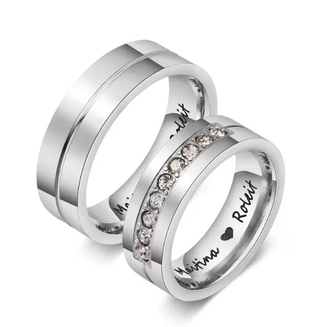 Couples Bands Engagement Ring