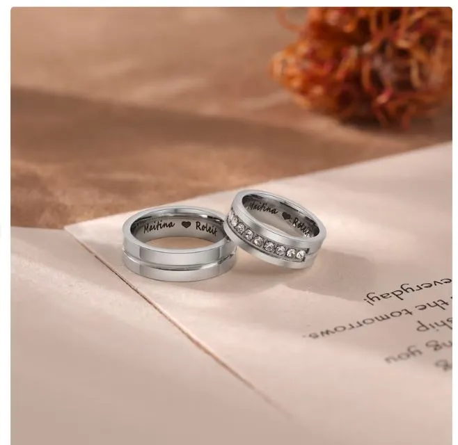 Couples Bands Engagement Ring