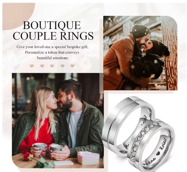 Couples Bands Engagement Ring