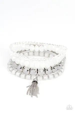 Day Trip Trinket - White Bracelet - Paparazzi Accessories