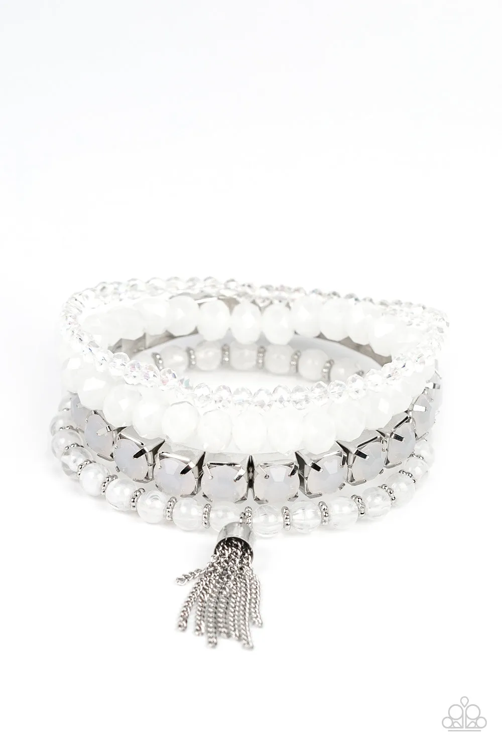 Day Trip Trinket - White Bracelet - Paparazzi Accessories