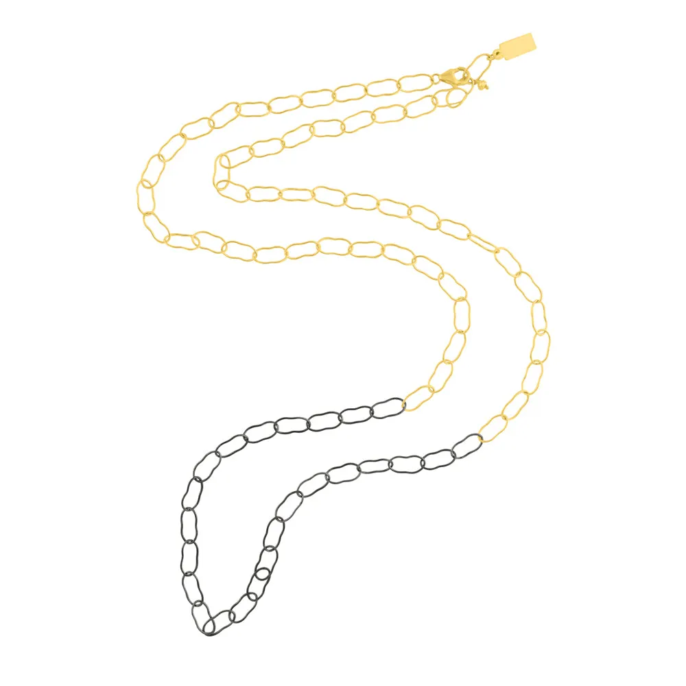 Dipped Magic Beans Necklace in Gold and Black Rhodium