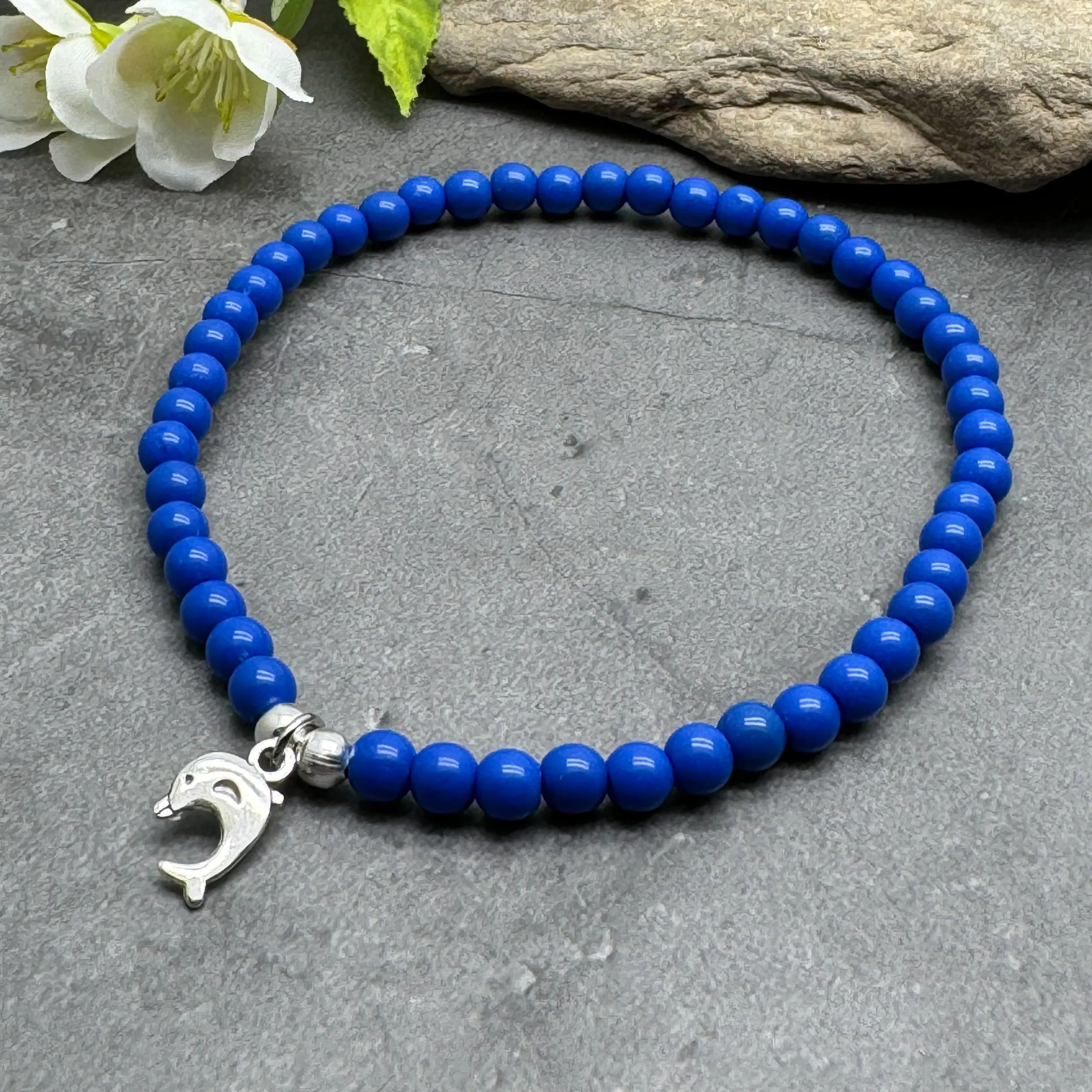 Dolphin Acrylic Bead Anklet - Colour Choice