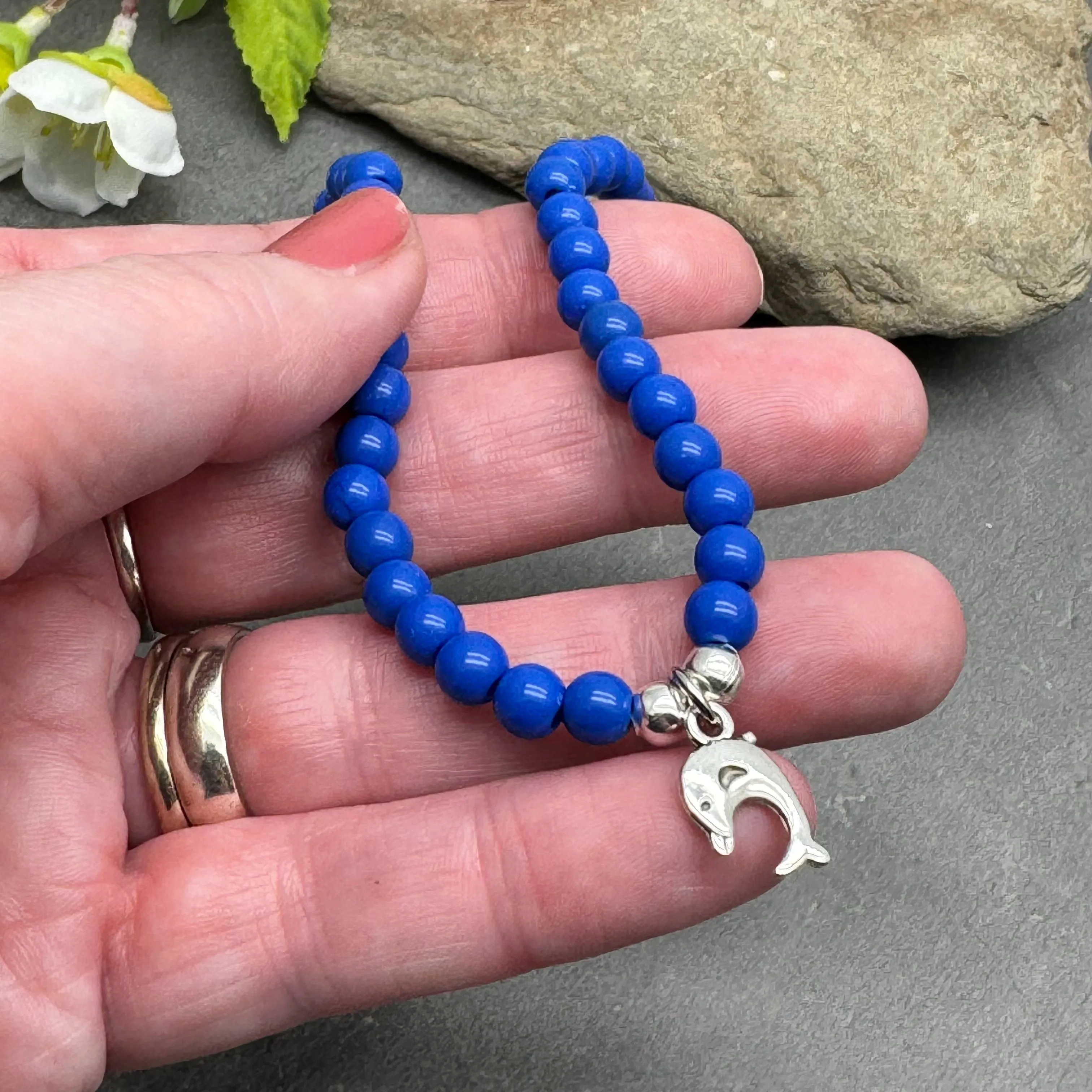 Dolphin Acrylic Bead Anklet - Colour Choice