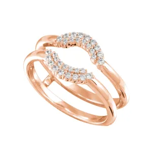 Double Row Micro Pavé Diamond Halo Guard Ring
