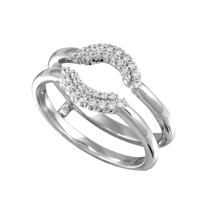 Double Row Micro Pavé Diamond Halo Guard Ring