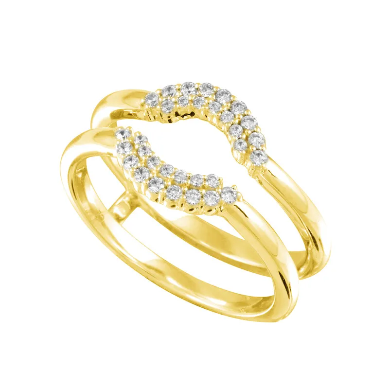 Double Row Micro Pavé Diamond Halo Guard Ring