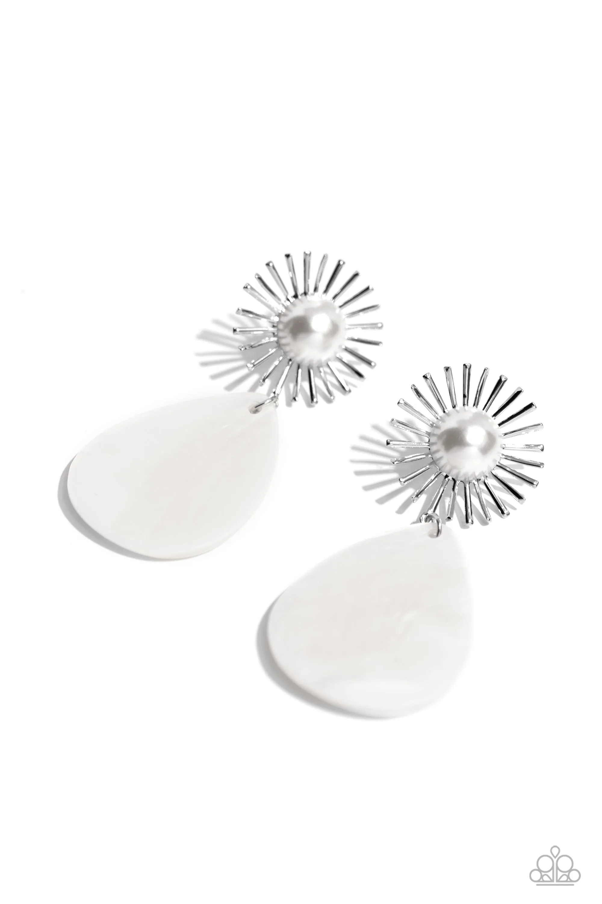 Earrings Sunburst Sophistication - White E2389