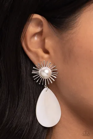 Earrings Sunburst Sophistication - White E2389