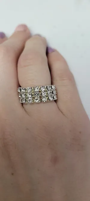 Elastic stretch rings with bling
