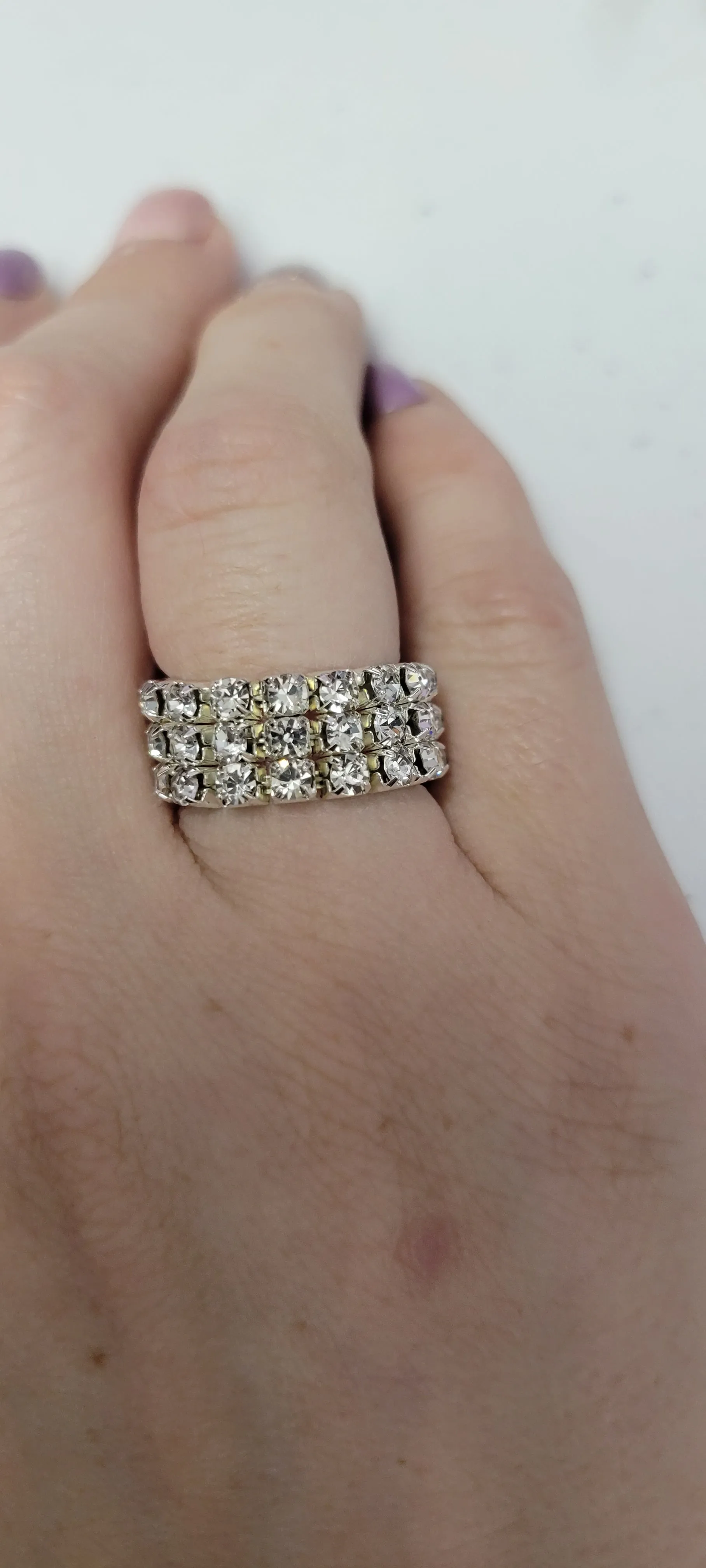 Elastic stretch rings with bling