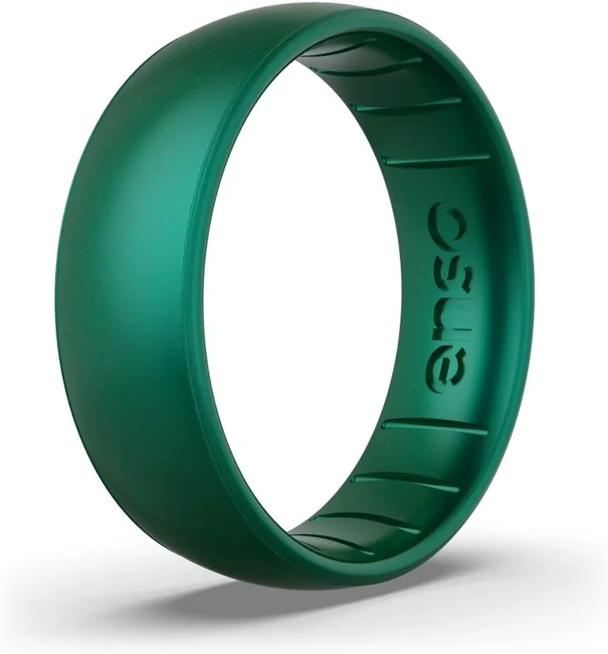 Enso Rings Classic Birthstone Silicone Ring  Unisex Wedding Engagement Band  Comfortable Breathable Band  6.6mm Wide, 1.75mm Thick
