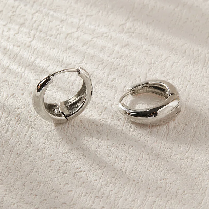 European and American Plated Metal Hoop Earrings - Vienna Verve Collection