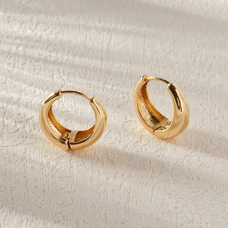 European and American Plated Metal Hoop Earrings - Vienna Verve Collection