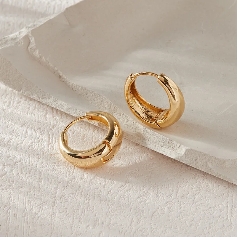 European and American Plated Metal Hoop Earrings - Vienna Verve Collection